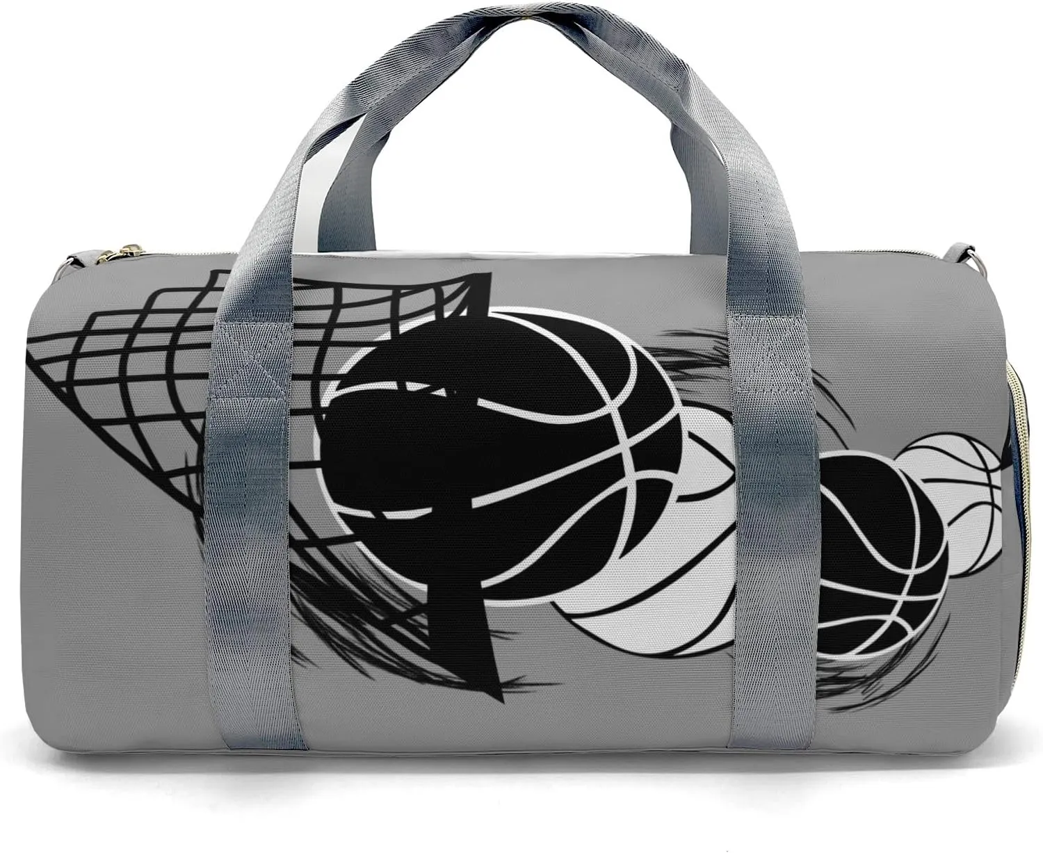 Sport Player Duffle Bag for Travel,Personalized Basketball Gray Carry on Bag Travel Bags Overnight Weekend Gym Bag Carry On Luggage Bags