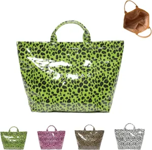 Stellaya Tote Bag, Women's Letters Print Tote Bag, Pvc Clear Tote Bag for Women, Fashionable Leopard Print Tote Bag