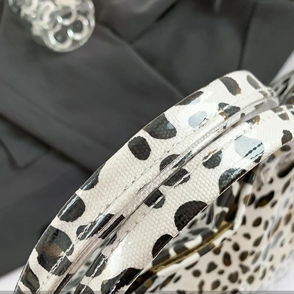 Stellaya Tote Bag, Women's Letters Print Tote Bag, Pvc Clear Tote Bag for Women, Fashionable Leopard Print Tote Bag