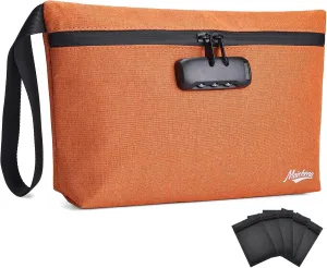 Storage Bag with Combination Lock 12.6"x7.5" Large Storage Container Medicine Lock Bag Travel Cosmetic Certificates Organizer Great Christmas Gift