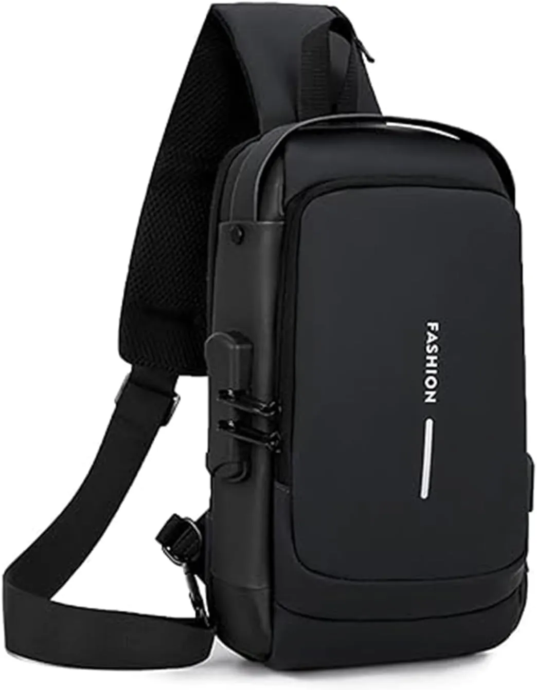 Streamline Anti-Theft Sling Bag,USB Charging Sport Sling Anti Theft Shoulder Bag, Waterproof Chest Daypack