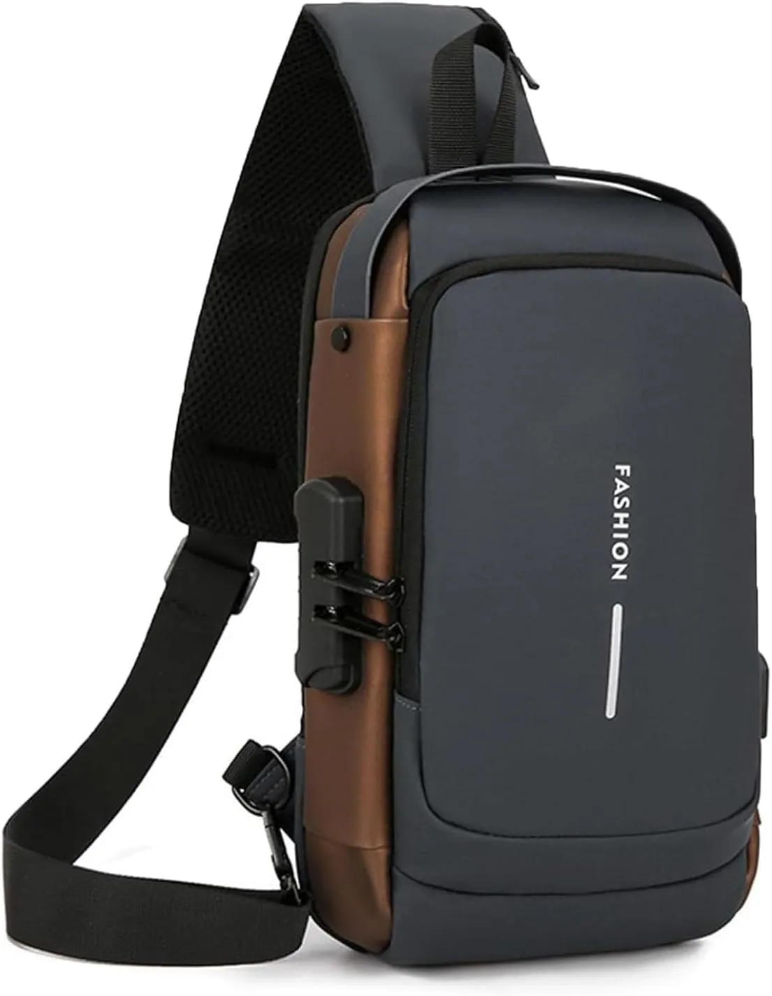 Streamline Anti-Theft Sling Bag,USB Charging Sport Sling Anti Theft Shoulder Bag, Waterproof Chest Daypack