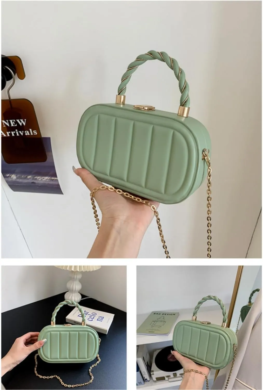 Stylish Minimalist Box Bag - Chain Shoulder & Crossbody Purse,Large Capacity & Quality Hardware,Gift for Christmas