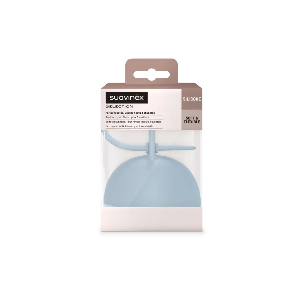 Suavinex Colour Essence Silicone Soother Holder - Blue