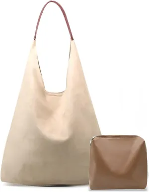 Suede Bags for Women Suede Tote Bag Slouchy Shoulder Bag Brown Tote Handbag for Work Everyday