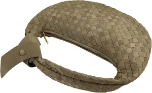 Suede Leather Woven Bag for Women, Woven Knot Clutch Bag, Woven Purse, Evening Handbag, Vegan Leather Top Handle Bag