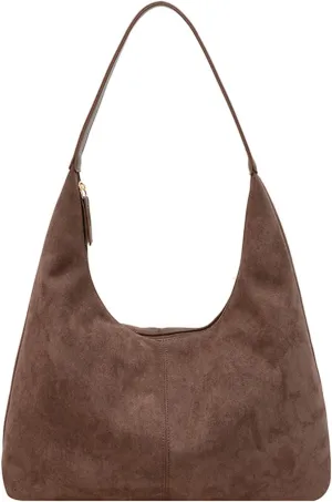 Suede Tote Bag for Women - Large Slouchy Shoulder Bag for Travel