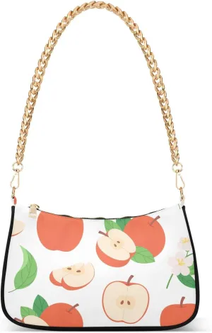 susiyo Red Apples Shoulder Bag for Women Small Shoulder Purse Bags Cute Hobo Tote Handbag Mini Clutch Purse