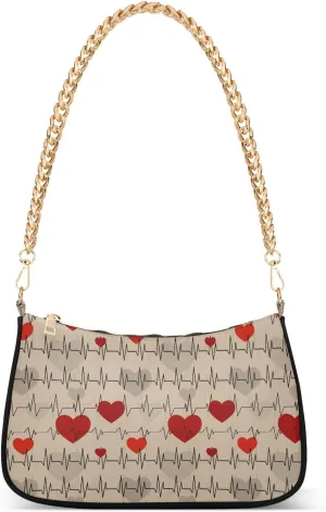 susiyo Shoulder Bag for Women Cardiogram Of Heart Rhythms Small Shoulder Purse Bags Cute Hobo Tote Handbag Mini Clutch Purse