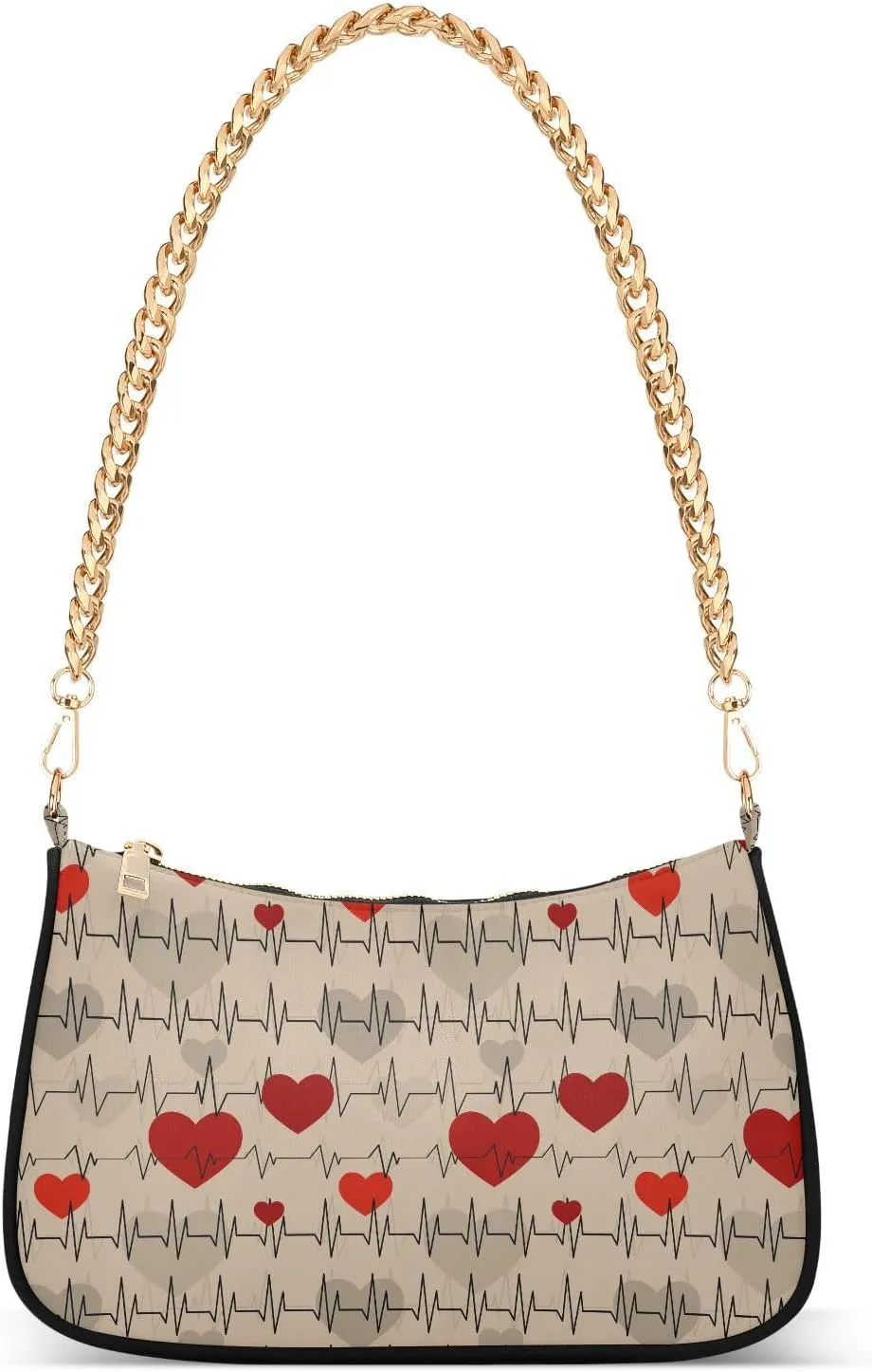 susiyo Shoulder Bag for Women Cardiogram Of Heart Rhythms Small Shoulder Purse Bags Cute Hobo Tote Handbag Mini Clutch Purse