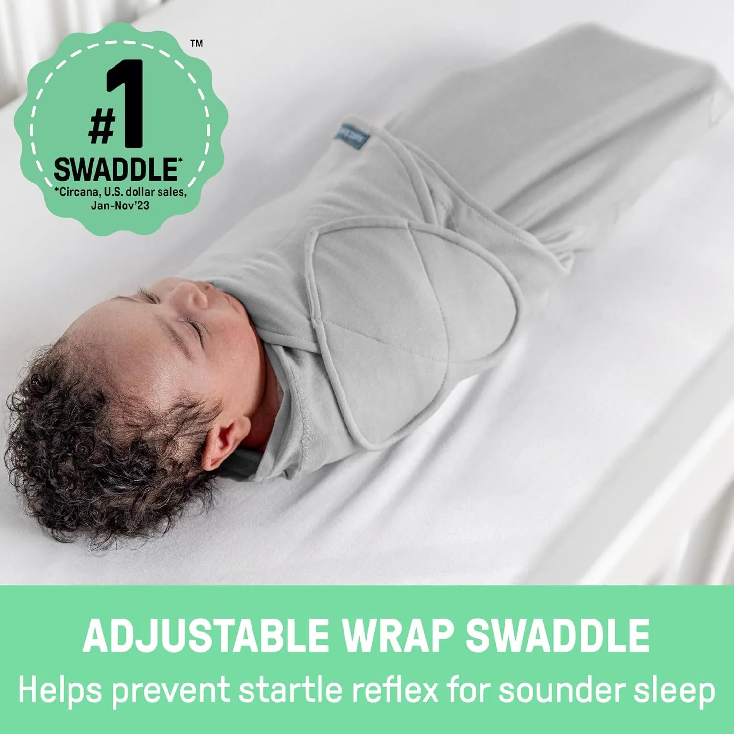 SwaddleMe by Ingenuity Monogram Collection Baby Swaddle, 100% Cotton, Improves Sleep & Calms Startle Reflex, 0-3 Months, Pocket Fold Design for Easy Changes, 1.0 TOG, 3-Pack - Rainbow