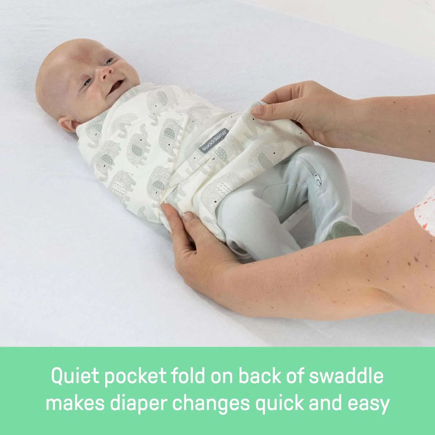 SwaddleMe by Ingenuity Monogram Collection Baby Swaddle, 100% Cotton, Improves Sleep & Calms Startle Reflex, 0-3 Months, Pocket Fold Design for Easy Changes, 1.0 TOG, 3-Pack - Rainbow