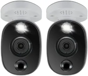 Swann 2 Pack SWPRO-4KWLB Add-On DVR Bullet Security Camera System with Sensor Spotlight, 4K Indoor or Outdoor Design, Dusk to Dawn Color Night Vision Plus True Detect™ Heat and Motion Detection