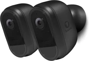 Swann 2 Pack Wire-Free 1080p Full HD Indoor & Outdoor Waterproof Recharcheable Security Camera with Night Vision, 2-Way Talk, Heat, Motion & Person Detection, Free Cloud & Local Recording. (Renewed)