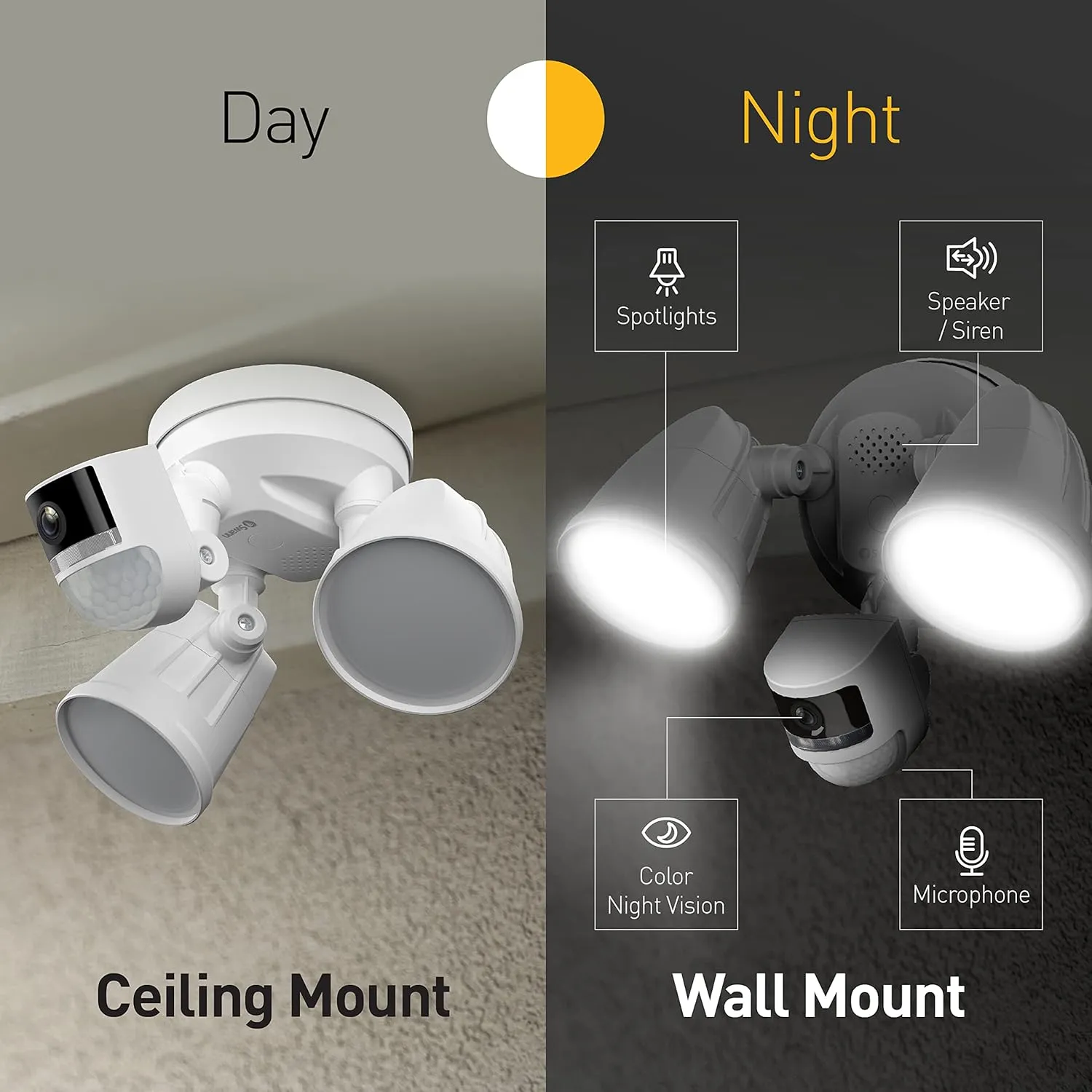 Swann 4K Floodlight Security Camera with 2-Way Talk, Siren with Heat & Motion Detection (Renewed)