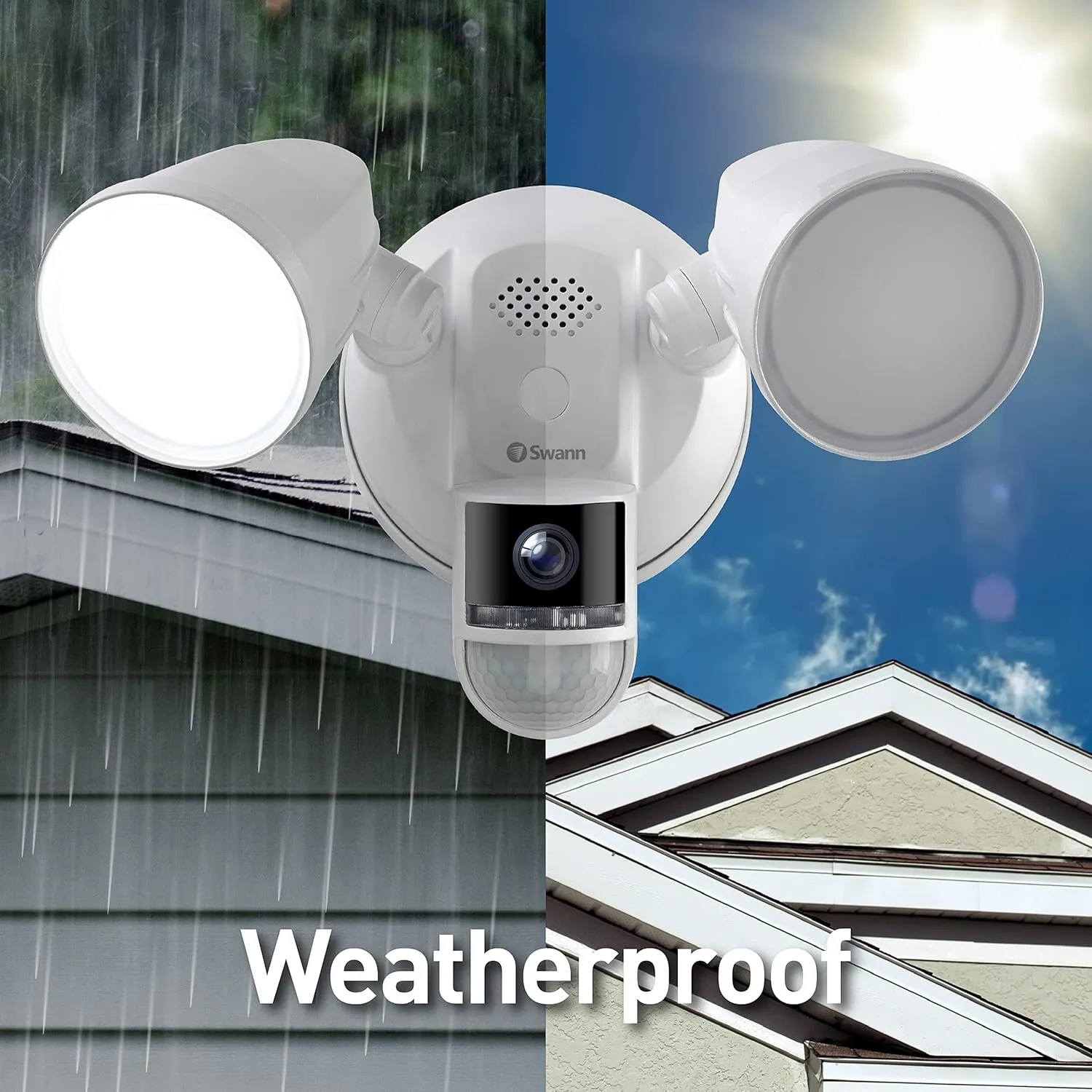 Swann 4K Floodlight Security Camera with 2-Way Talk, Siren with Heat & Motion Detection (Renewed)