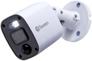 Swann Add-On DVR Flashing Light Bullet Cam with Sensor Spotlight, 1080P Video, Indoor or Outdoor Design, Dusk to Dawn Color Night Vision Plus True Detect Heat, Motion Detection, and One Way Audio