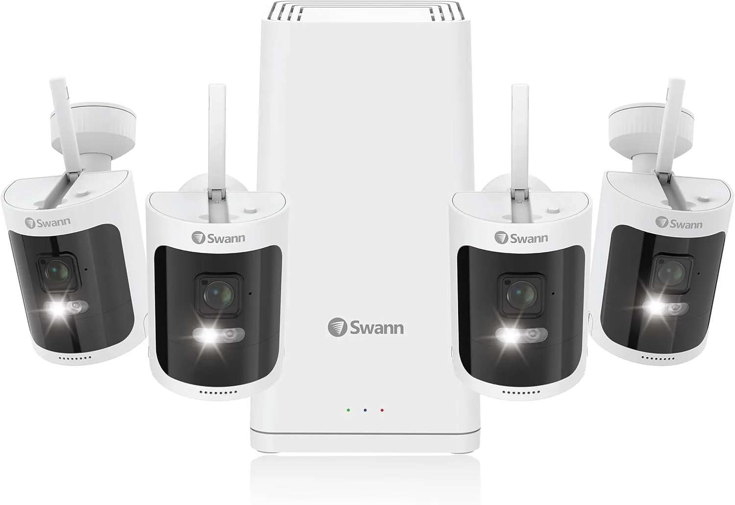 Swann AllSecure650™ Wi-Fi Security Camera System with 1 TB HDD, 4 Camera 8 Channel, 2K HD NVR Home Security Cameras Wireless Outdoor Indoor, Night Vision Surveillance Camera, Heat and Motion Detection