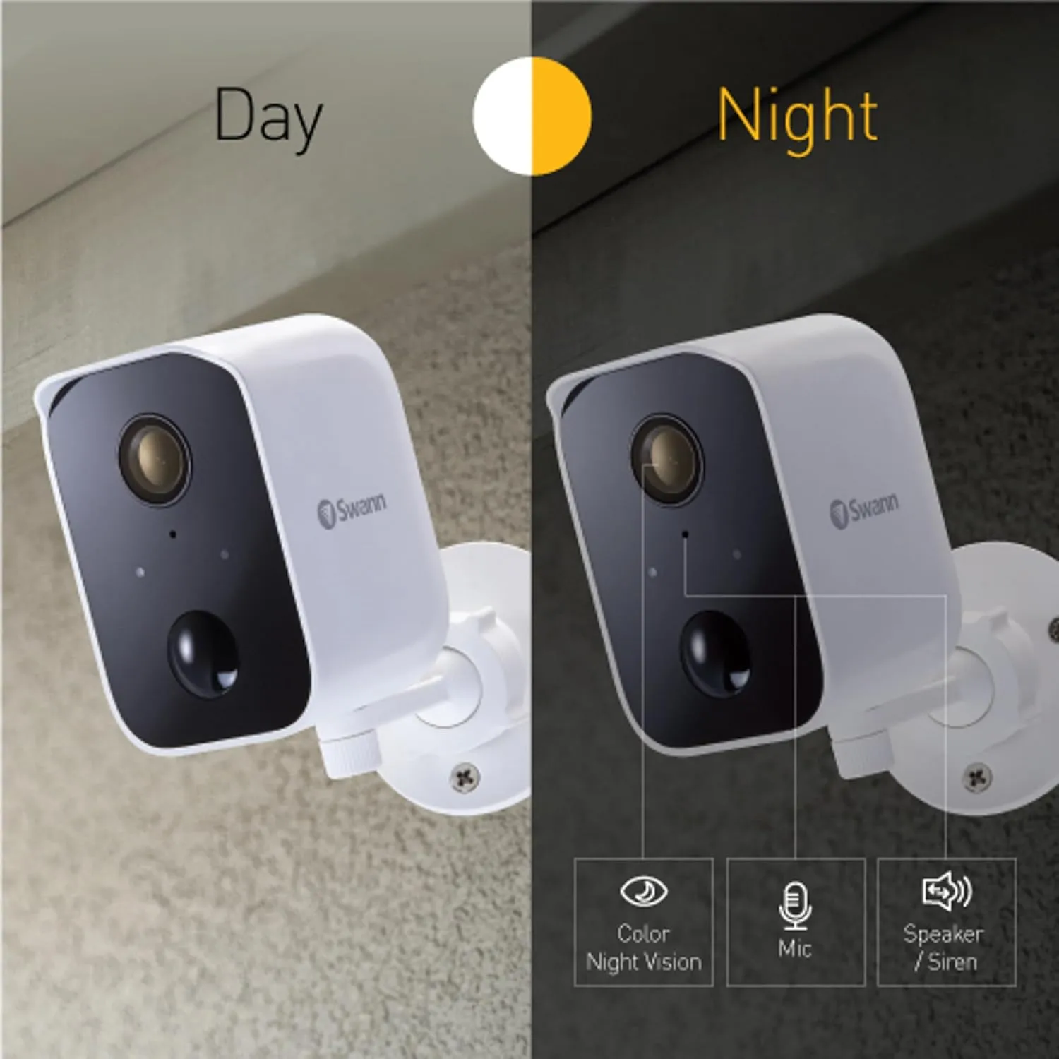 Swann CoreCam Solar Wireless Security Camera, 1080p HD Indoor/Outdoor Home, Night Vision, IP65, Heat Motion Detection, Weatherproof, 2-Way Talk, Siren, Local 32GB & Cloud Storage, Solar Panels, 4 Pack