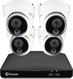 Swann Home DVR Security Camera System with 64GB HDD, 4 Channel 4 Camera, 1080p Full HD Video, Indoor or Outdoor Wired Surveillance CCTV, Heat Motion Detection, 4685