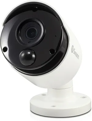 Swann Wired PIR Bullet Security Camera, 5MP Super HD Surveillance Cam with Infrared Night Vision, Thermal, Heat & Motion Sensing, Audio Capture, Add to NVR with PoE, SWNHD-865MSB