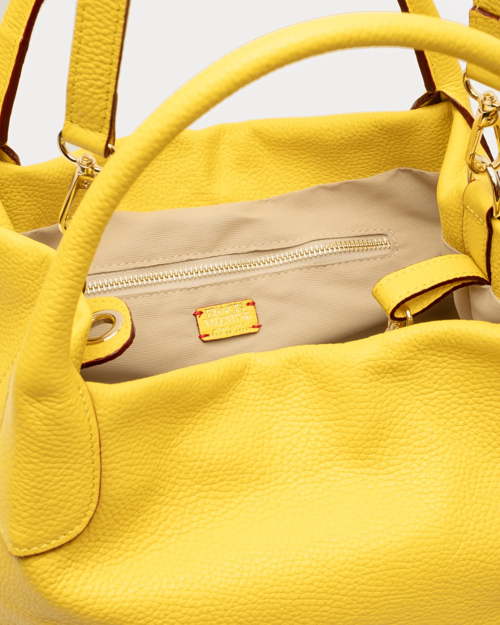 Sweet Pea Tote - Tumbled Leather Canary