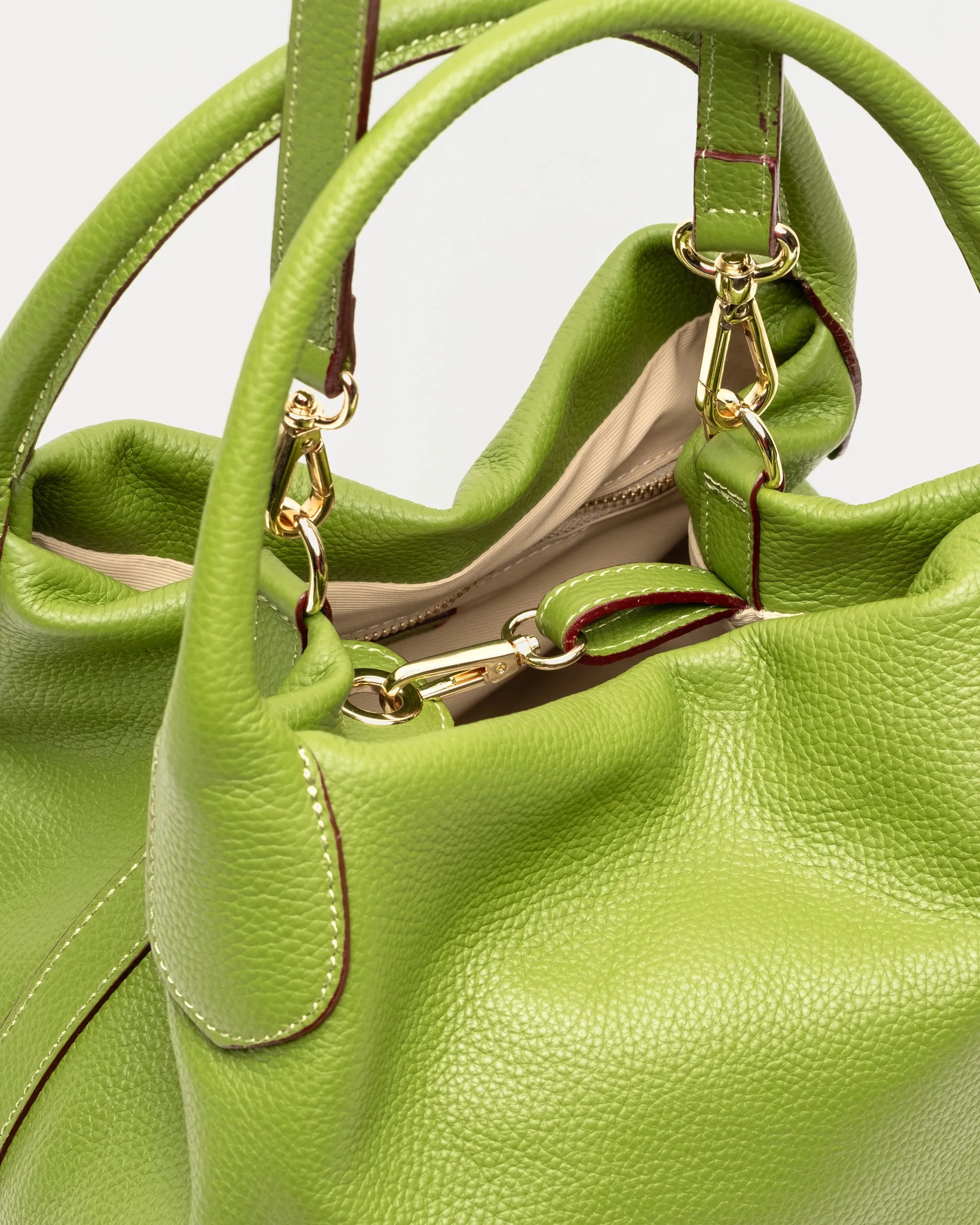 Sweet Pea Tote - Tumbled Leather Green
