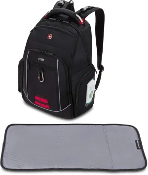 SwissGear Travel Diaper Bag Backpack, Black, 17.5-Inch