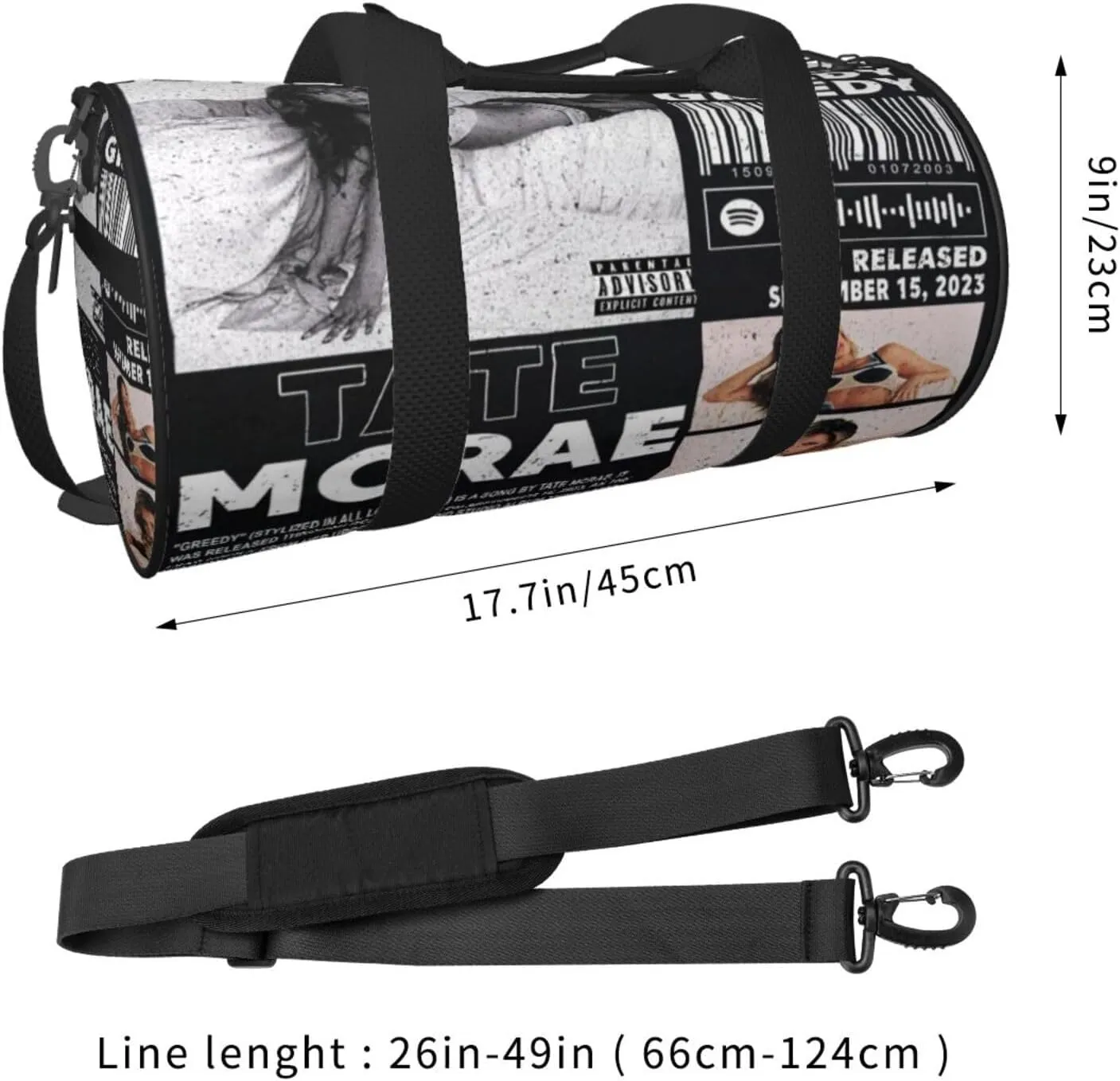 T-ate McRae Sport Duffel Bag,Travel Duffle Bag Sports Gym Bag,Tote Weekender Bag for Women Men Business Trip