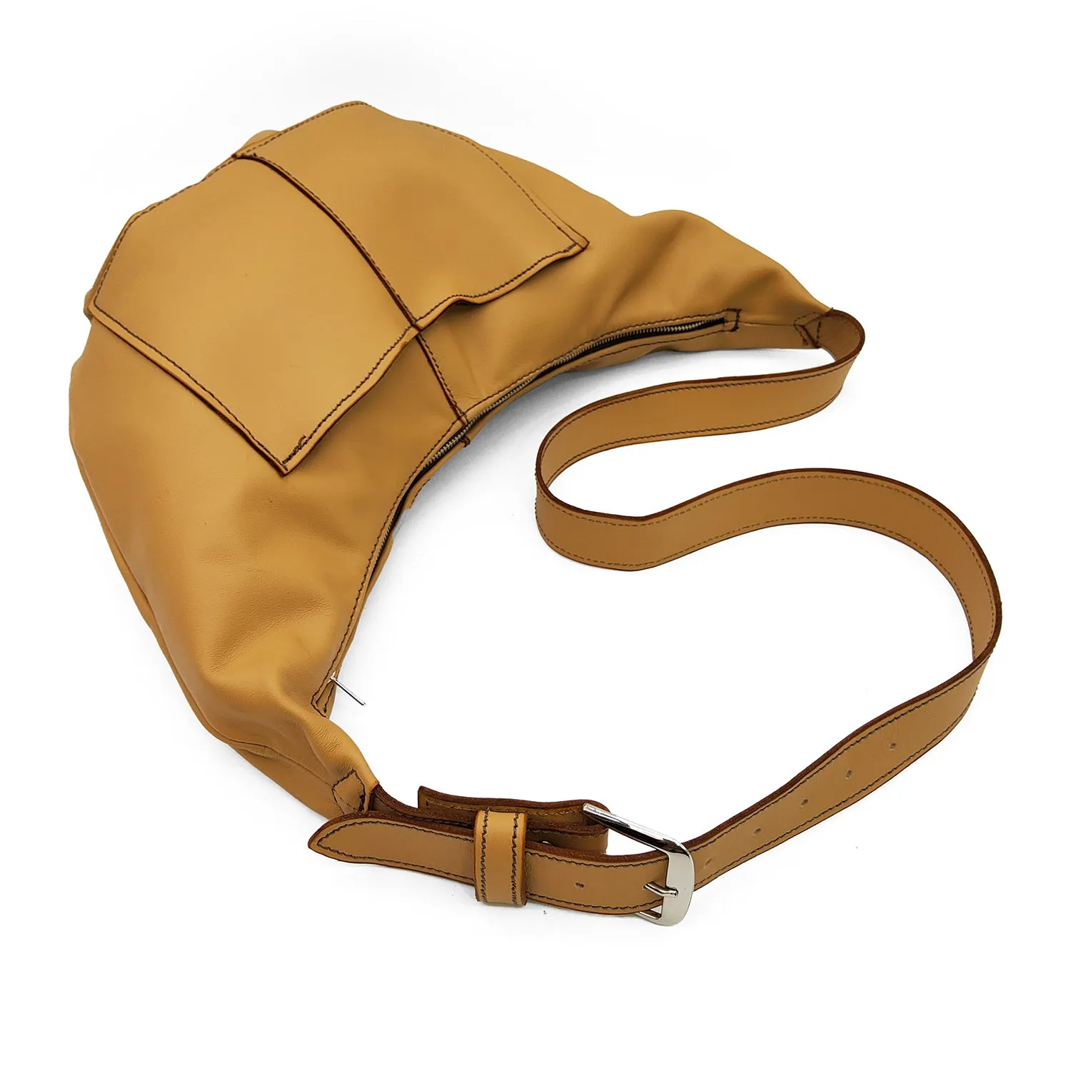 Tan Leather Hobo Bag