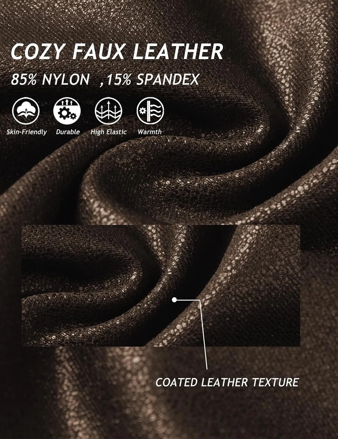 Tapata Petite Women's 25"/27"/29" Inseam Faux Leather Leggings High Waisted Pleather Yoga Pants