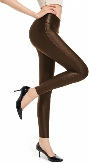 Tapata Petite Women's 25"/27"/29" Inseam Faux Leather Leggings High Waisted Pleather Yoga Pants