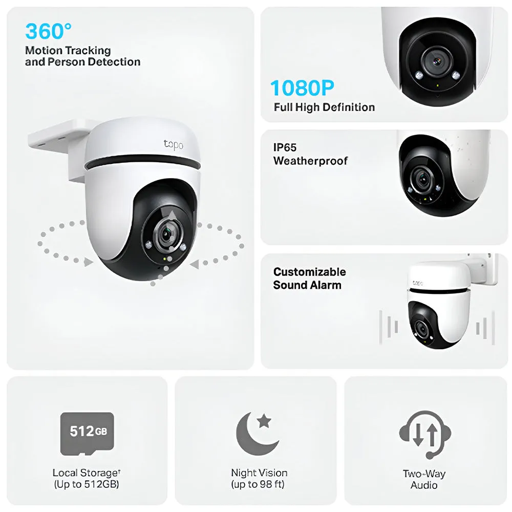 Tapo C500 Wi-Fi Pan & Tilt Outdoor Security Camera 2MP 3.9mm (Mic)