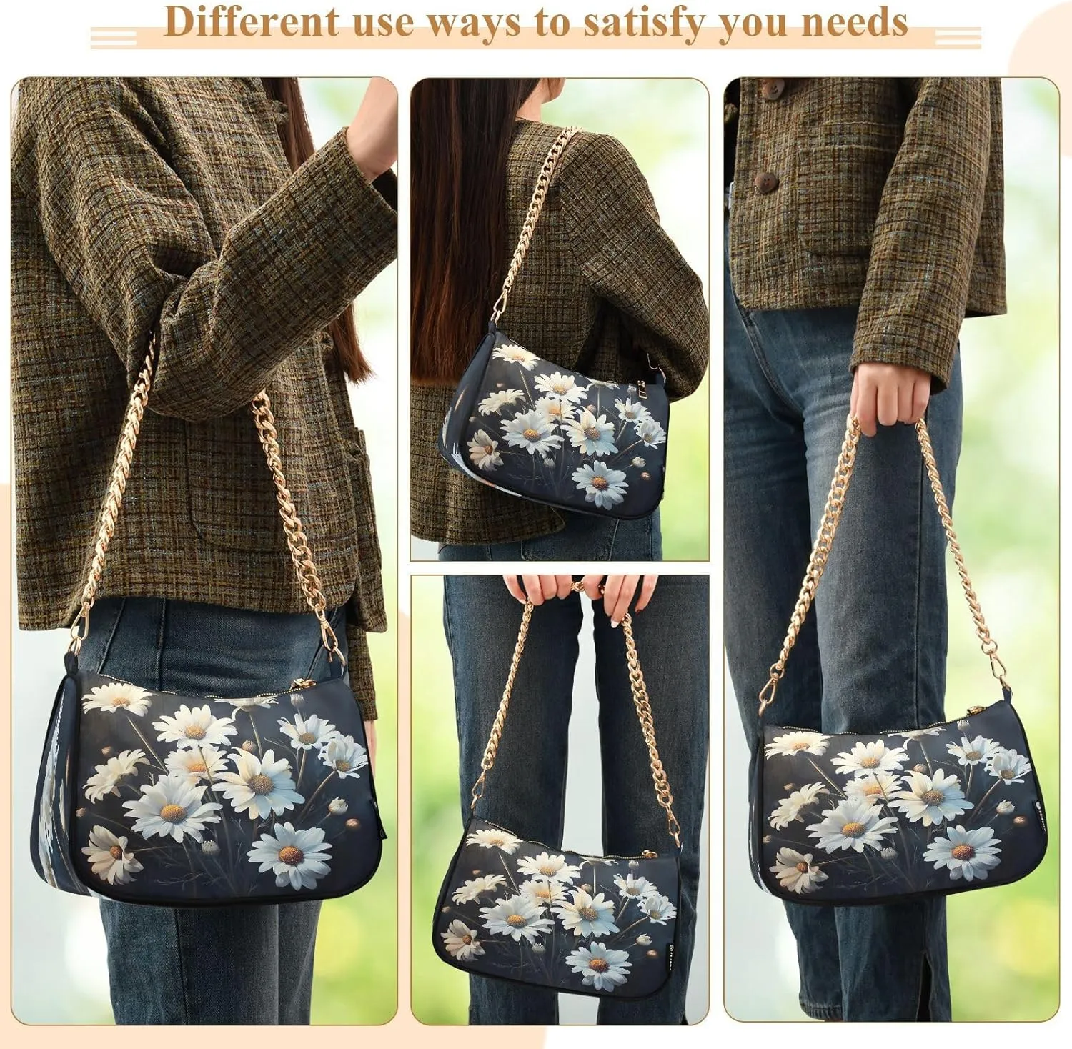 Teddy Bear Riding Bike Cute Clutch Purses for Women, Crossbody Travel Bags for Women