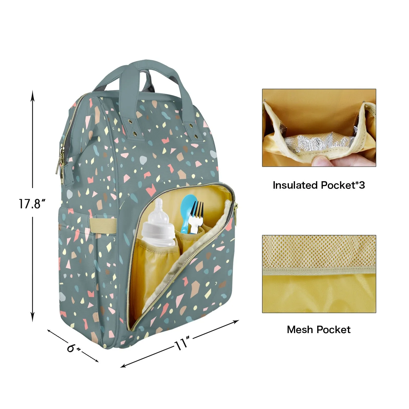 Terrazzo Customizable Diaper Bag