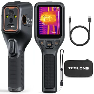 Teslong Thermal Camera, High 256 x 192 IR Resolution Thermal Imaging Camera with Dual-Light Fusion 3.2" LCD Screen 25Hz Refresh Rate, Handheld Infrared Imager with Video Recording Supported