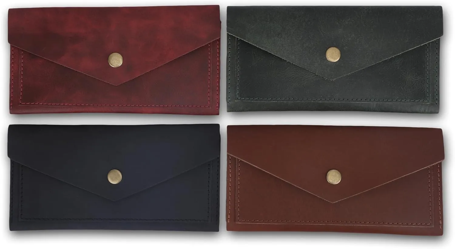The Antiq Genuine Slim Leather Wallet for Women (Tan) Compact Money Pouch for Cash, Small Travel Purse Women Money Organizer for Cash - Leather Cash Envelope Binder Travel Money Pouch Medium