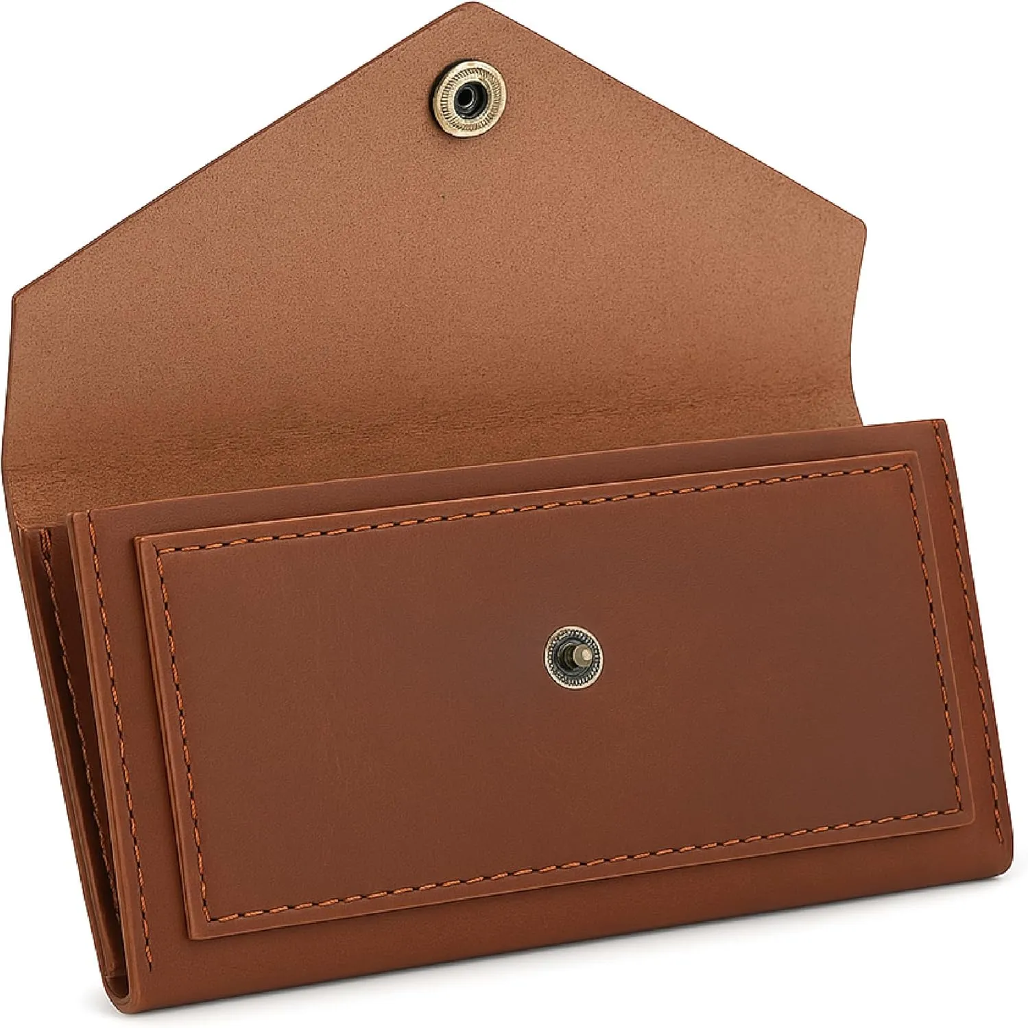 The Antiq Genuine Slim Leather Wallet for Women (Tan) Compact Money Pouch for Cash, Small Travel Purse Women Money Organizer for Cash - Leather Cash Envelope Binder Travel Money Pouch Medium