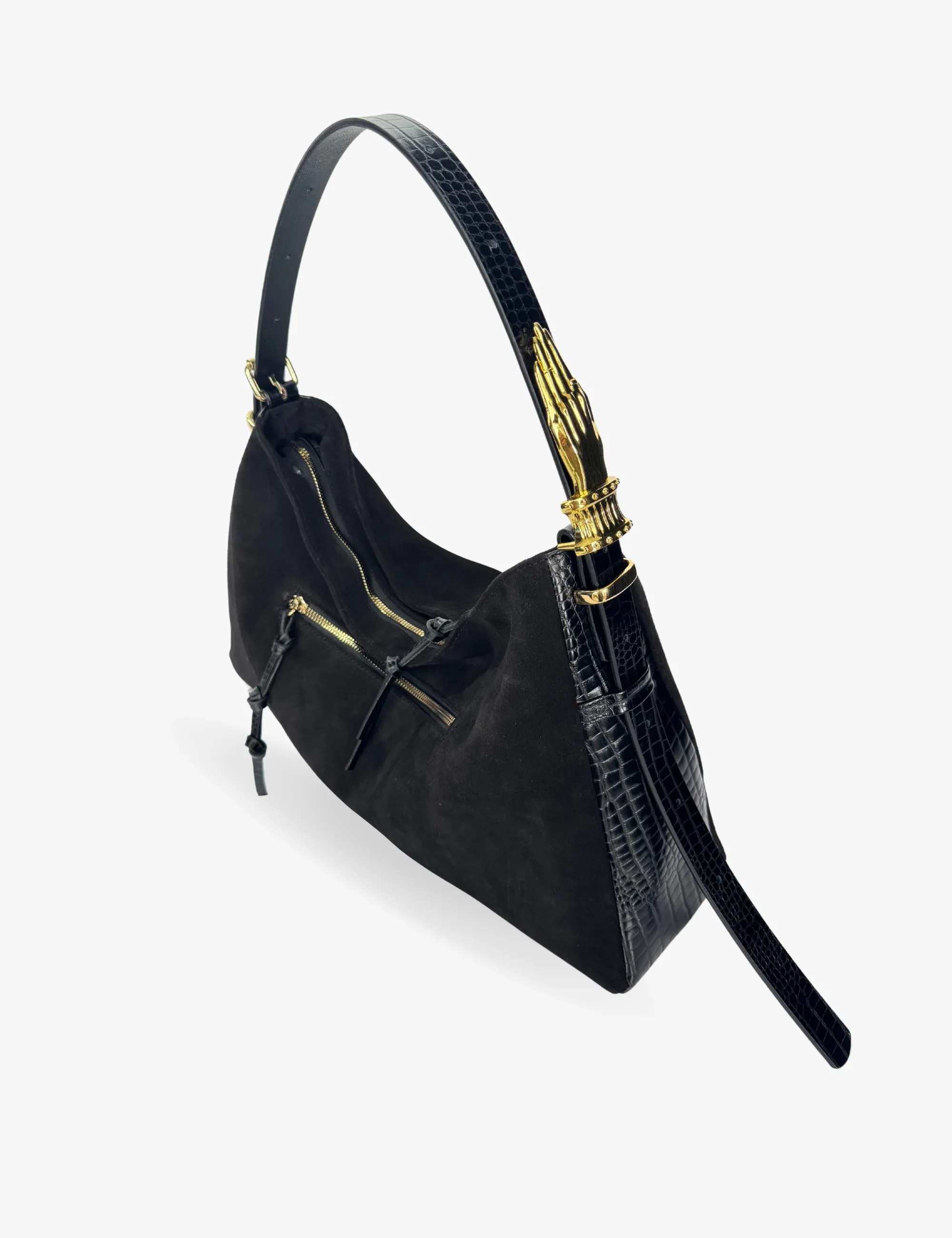 The Hobo Muse Black Suede