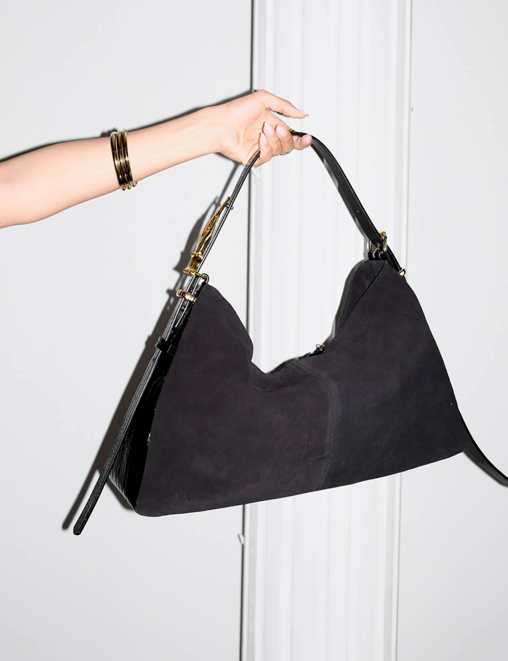 The Hobo Muse Black Suede