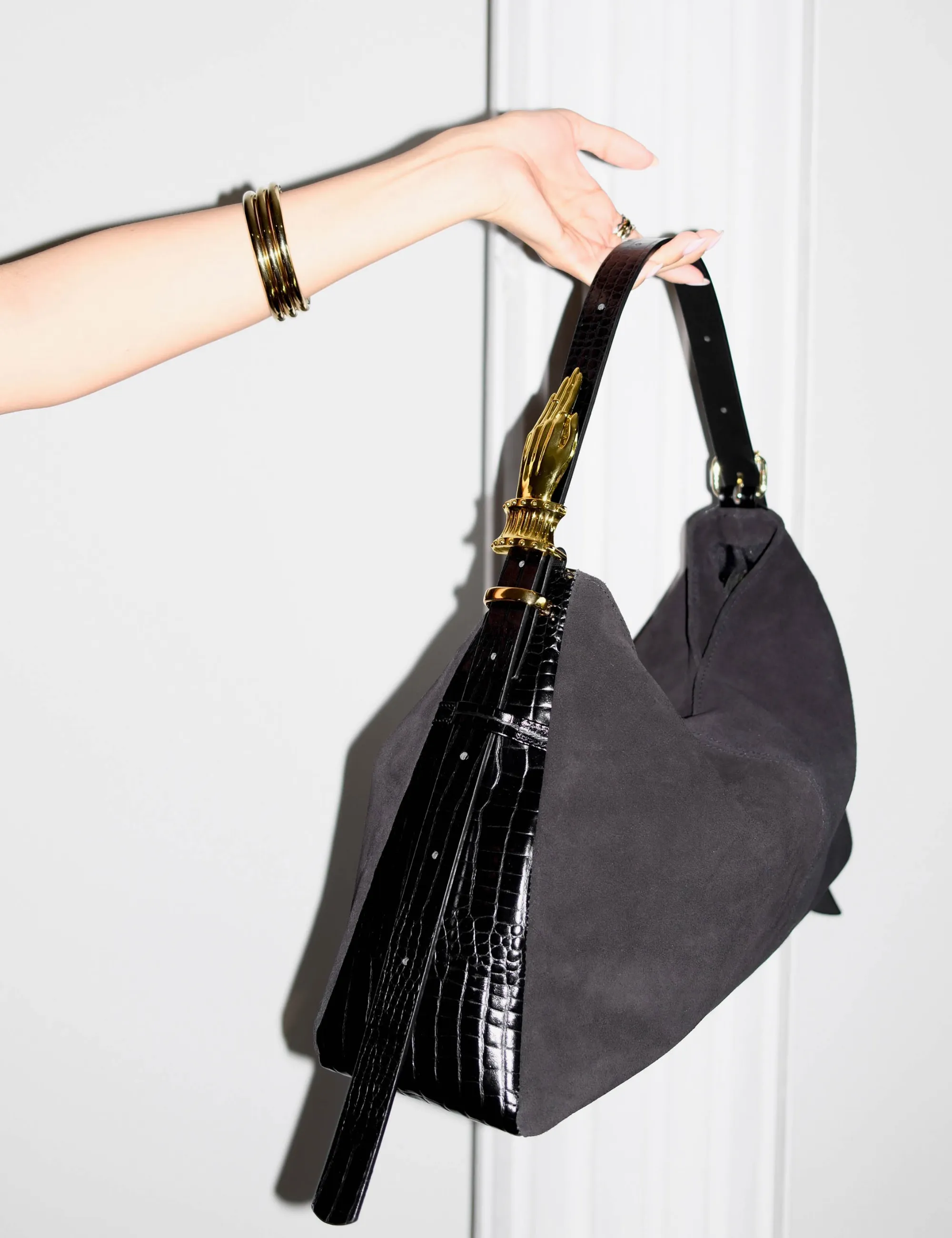 The Hobo Muse Black Suede