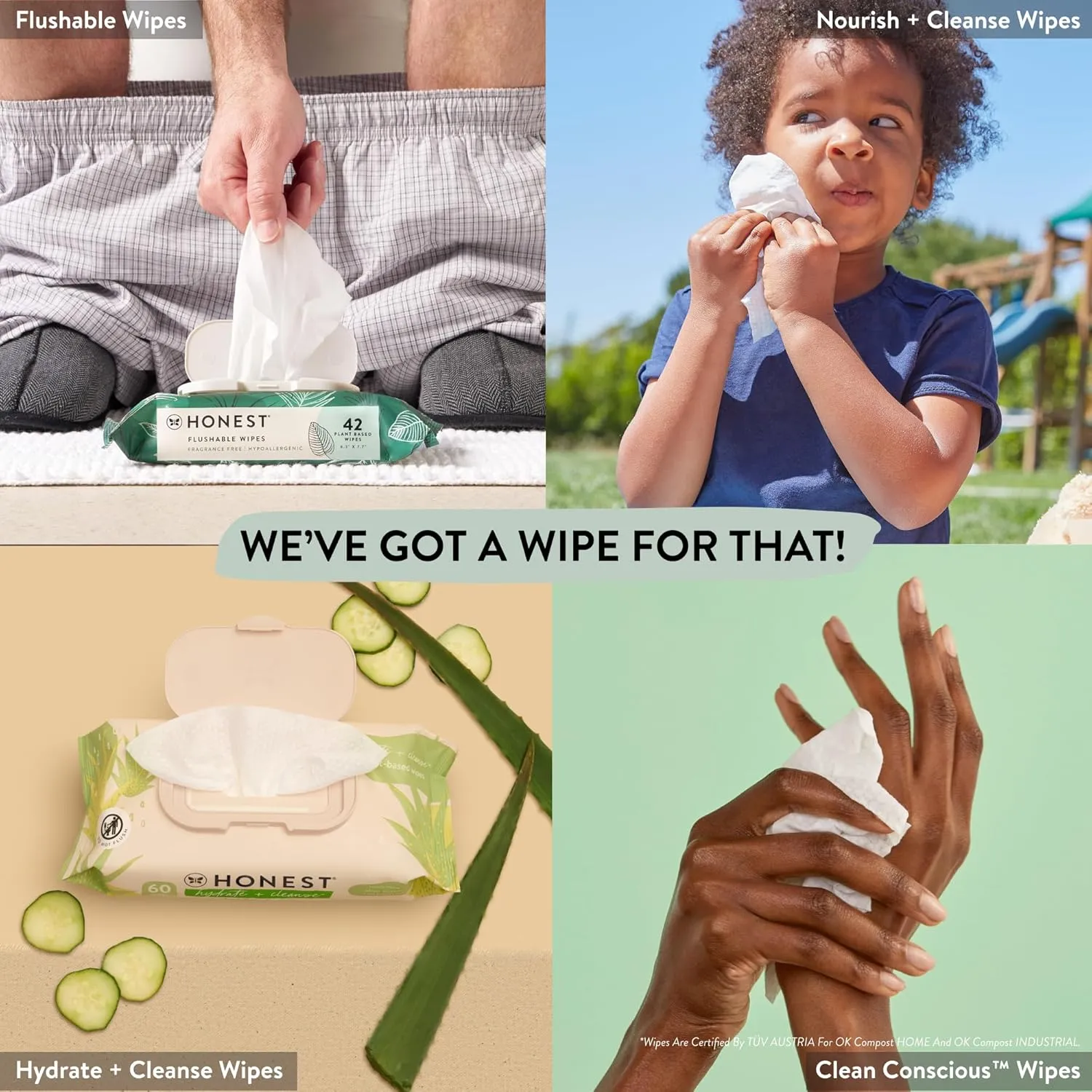 The Honest Company Clean Conscious Multi-Use Wipes | Hypoallergenic   Unscented for Sensitive Skin | Over 99% Water, Compostable, Plant Based, Baby Wipes | Pattern Play, 576 Count