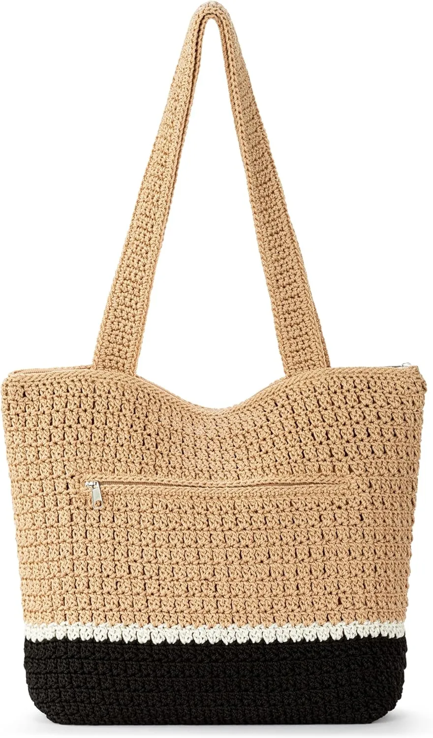 The Sak Casual Classics Tote Bag - Hand Crochet Woman's Purse For Everyday, Travel, Beach Bag - Handbag With Shoulder Straps