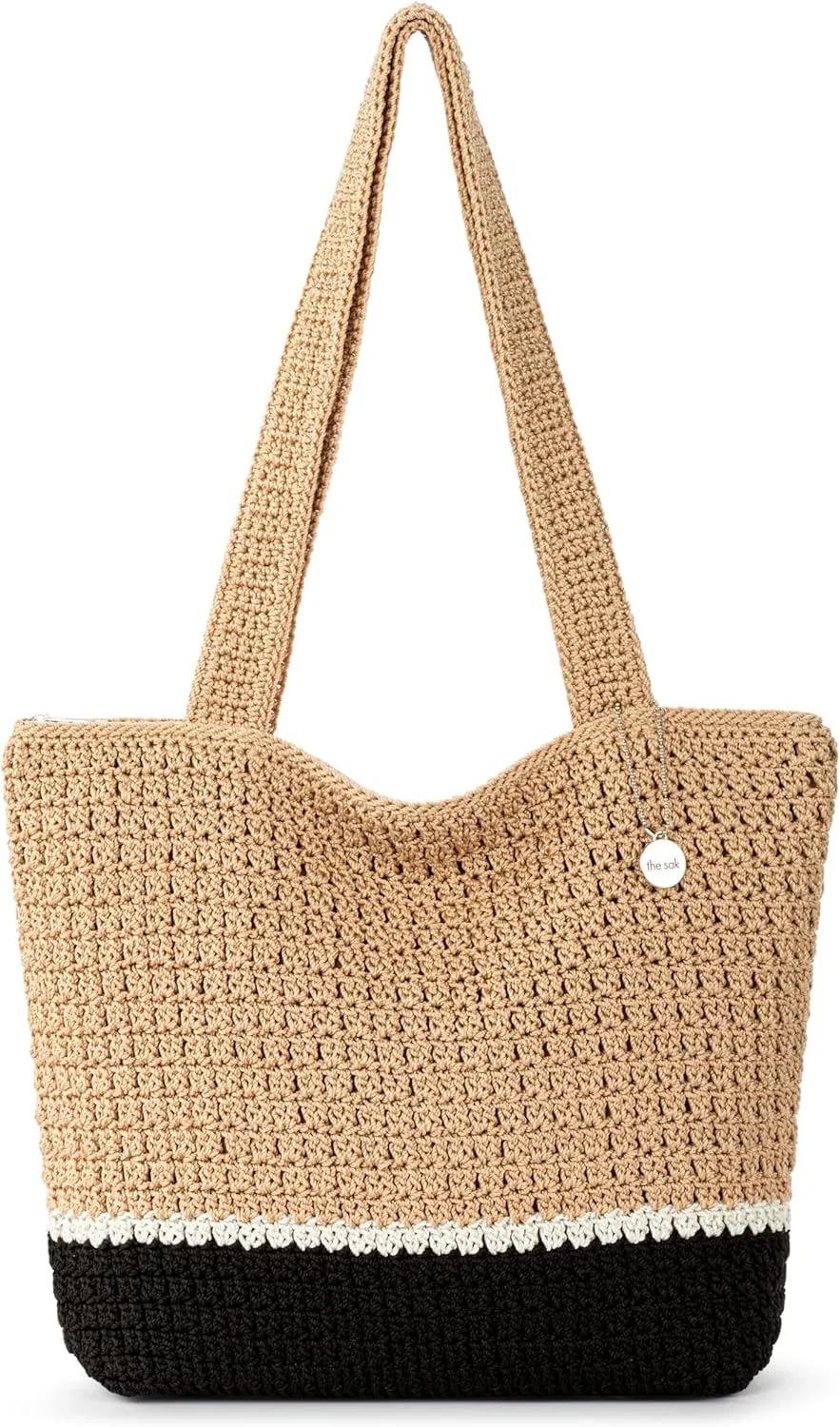 The Sak Casual Classics Tote Bag - Hand Crochet Woman's Purse For Everyday, Travel, Beach Bag - Handbag With Shoulder Straps