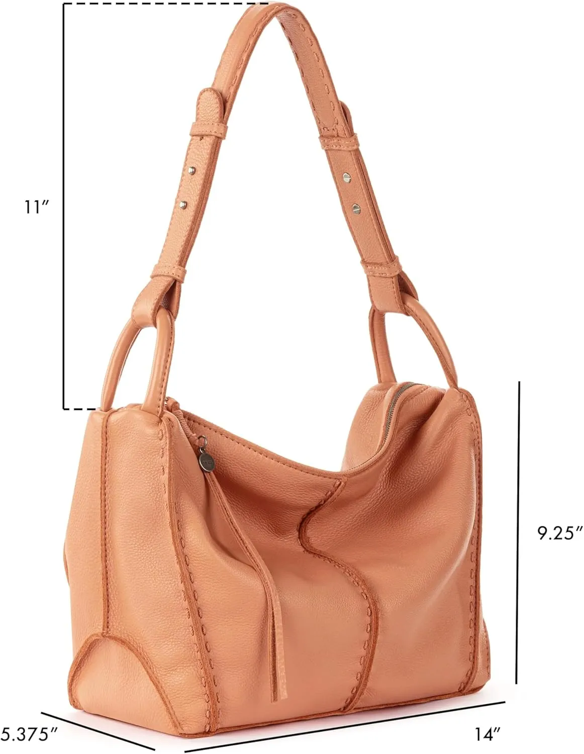 The Sak Los Feliz Hobo Purse - Premium Large Leather Women's Handbag for Everyday & Travel - Durable Purse With Zipper Pocket