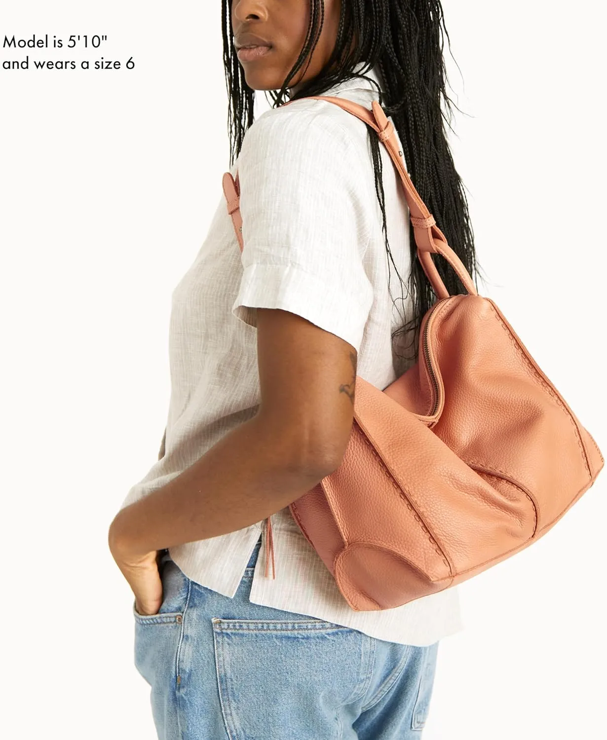 The Sak Los Feliz Hobo Purse - Premium Large Leather Women's Handbag for Everyday & Travel - Durable Purse With Zipper Pocket