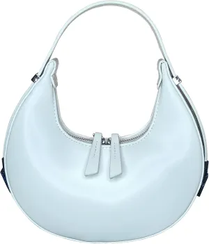 The Women's Bag High-Grade Texture Fashion Temperament Niche One-Shoulder Armpit Hand-Held Crescent Bag White