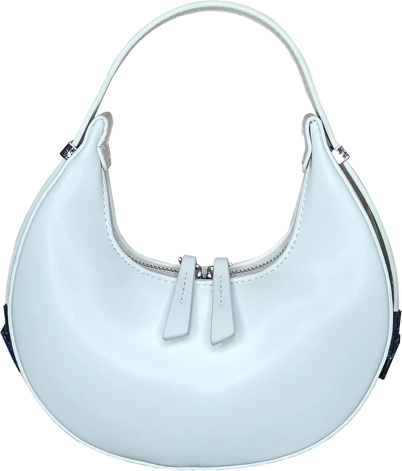 The Women's Bag High-Grade Texture Fashion Temperament Niche One-Shoulder Armpit Hand-Held Crescent Bag White