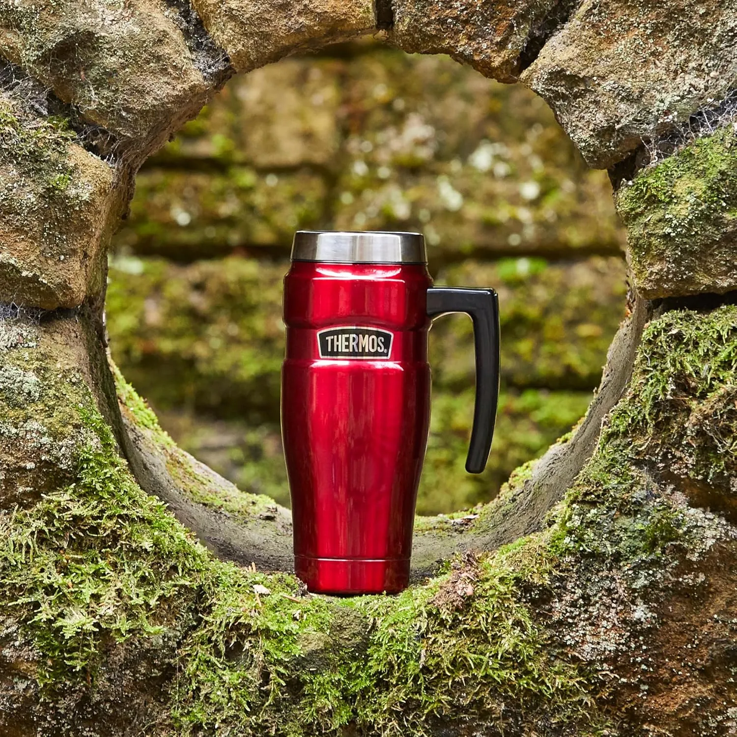 Thermos 101834 Stainless King Travel Mug, Matt Black, 470 ml