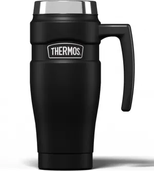 Thermos 101834 Stainless King Travel Mug, Matt Black, 470 ml